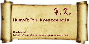 Husvéth Kreszcencia névjegykártya